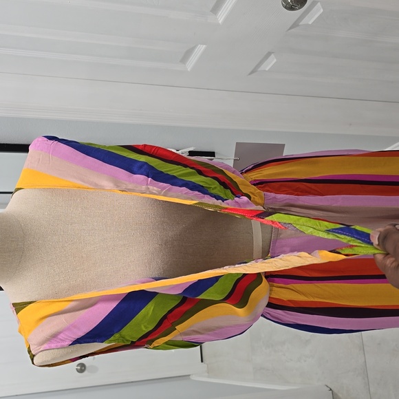 Vibrant Striped Front-Tie Jumpsuit โ Adjustable & Fun ๐ - Picture 3 of 6